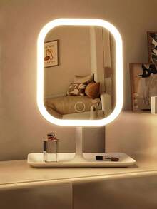 LED Makeup Mirror ,Vanity Mirror With Lights, 3 Light Modes Lighted Makeup Mirror, Touch Control, Portable Stand And Foldable Compact Mirror ,Lighted Travel Makeup Mirror, Vanity Cosmetic Mirror With Lights, Rechargeable 320mAh Battery, Portable LED Makeup Mirror, Gift For Woman,Great As A Valentine's Day Gift And Mother's Day Gift