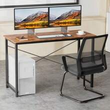 JIONJOY 40" Computer Desk - X-Shaped Reinforced Home Office Writing Table, Modern Simple Style - rust - View 2
