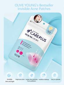 Olive Young Care Plus 1入隱形水膠痘痘貼，韓式痘痘貼，遮蓋瑕疵，適用於問題肌膚與臉部，抗汗，緊急痘痘貼 - 102 計數 - 查看 4