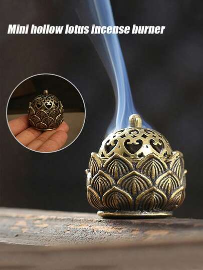 1pc, Hollow Lotus Incense Burner Hollow Incense Serving Tea Table Ornament Mini Incense Burner Lotus Essence Mini Incense Burner-Aromatic Decor For Tea Time & Meditation Spaces