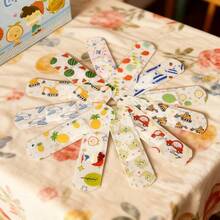 30~120pcs Band Aids With Different Cartoon Patterns, Transparent Bandage, First Aid Dressing, Gypsum, Essential Items For Home, Travel, Camping, Picnics, Rock Climbing, And Exploration,Band-Aids, Disposable Bandage(Easy To Associate Vocabulary: Advanced Repair Adhesive Bandages | Skin-Friendly & Waterproof Wound Protection - Multicolor - View 2