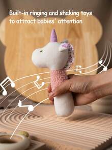 1pc Plush Stuffed Unicorn And Dinosaur Rattle Soft Baby Rattle Toys With Shaker Bell Hand Rattles Toy For Infant Sensory Developmental Hand Grip Toys Baby Travel Gifts - 彩色 - 查看 4