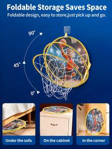 Jungle Animal Toss Game Wall Hanging Frame (4 Styles: Bear/Tiger/Fox/Gray Wolf), Interactive Early Education Throwing Toy For Ages 3+, Foldable & Storable, Family/Kindergarten Gift, Suitable For Christmas/Birthday Party (Balls Not Included) - Multicolor - View 6