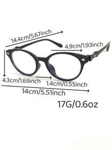 1 pieza Gafas sin receta ovaladas y pequeñas para mujer, adecuadas para uso diario