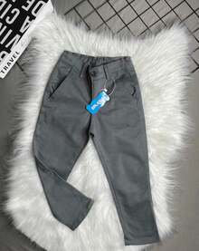 Boys' Gray Dress Pants, Dressy Style, Twill Fabric, With Welt Pockets - Xám - Xem 9