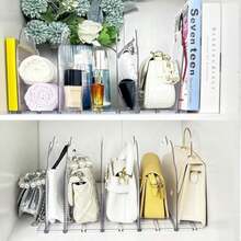 Organizador de Bolsas para Dama, 10 Divisores de Estantes Transparentes para Ropa, Organizador de Closet, Divisor de Estante, Organizadores de Acrilico para Organizar Dormitorios, Cuartos de Estudio(default) - Multicolor - Ver 8