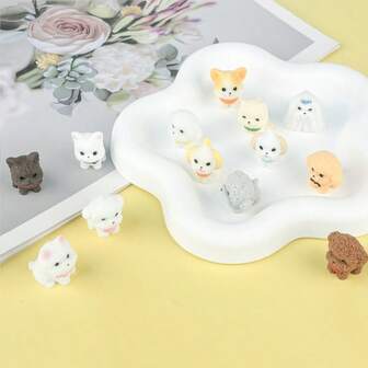 13 Stücke niedliche Welpen Miniaturen, ruhige Kreaturen für den Klassenraum, Mini Harz Tiere für Feengarten & Topfpflanzen Dekoration, süße Schreibtisch Haustiere Kollektion