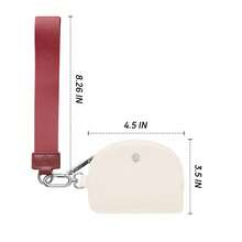 Women's Wrist Lanyard Keychain With Detachable Mini Wallet & Card Holder Pouches, Ideal Christmas Stocking Stuffer Gift For Travel, Everyday Carry, Keys, Cards And Small Essentials - WineRed White - View 5