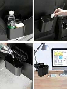 Car Trash Can Bin With Lid Leak-Proof Hanging For Storing Paper Towels, Fruit Peels And Other Trash Multifunctional Trash Can Car Storage Box Easy To Clean And Disassemble For Front Back Seat Office Men Women Car Storage Car Interior Accessory - Multicolor - View 3