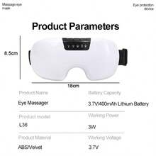 眼部按摩器，眼罩按摩器，多档速度调节，可调节头带，便携式眼罩，缓解眼疲劳，有助于改善睡眠，适合作为送给妈妈、爸爸、女士和男士的生日礼物。 - 白色 - 查看 11