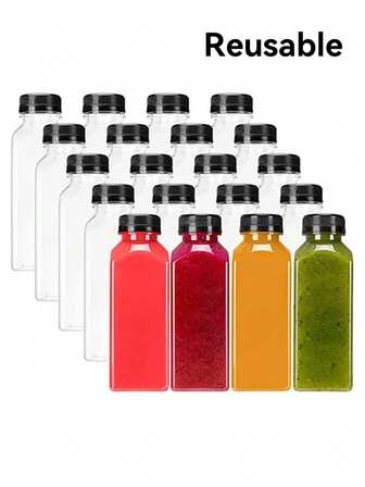 1 pieza/4 piezas/10 piezas Botellas de jugo transparentes, adecuadas para el hogar o el camping al aire libre, botella de agua para exteriores para deportes