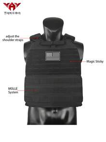 YAKEDA MOLLE扩展系统，带拉杆，耐磨抗撕裂，狩猎背心，大面积魔术贴，适合户外生存及其他用途。