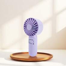 Miniso 1 pieza Ventilador de escritorio y de mano de doble uso con diseño de Kuromi de Sanrio - Diseño de dibujos animados detallado, recargable por USB, regalo de verano pensativo