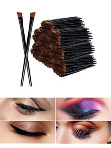 20支/12支/5支斜头刀片眼影刷，眉唇刷，眼影刷，平头晕染刷，眼下细节刷，化妆工具，眼部化妆刷 - 彩色 - 查看 1