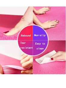 1 pieza Tapete de Yoga Antideslizante con Material ecológico NBR Agarre de alto rendimiento,navidad - Rosa - Ver 3