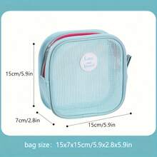 Gantungan Baju Lipat untuk Perjalanan dengan Tas Penyimpanan, 6 Gantungan dan 12 Kait, Rak Jemuran Portabel untuk Perjalanan Bisnis, Asrama, Rumah, dan Penggunaan di Luar Ruangan - Baby Blue - View 4