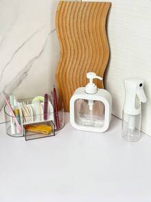 1pc Refillable Transparent Plastic Soap Dispenser Bottle - Pump Container For Lotions And Hand Wash, Fragrance-Free - Multicolor - View 2