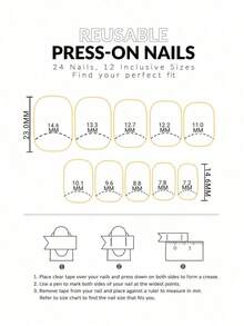Juego de 24 pegatinas de uñas francesas cuadradas medianas de colores brillantes, que contienen brillo, uñas postizas acrílicas de cobertura total, incluye 1 pieza de gel de gelatina y 1 pieza de lima de uñas, adecuado para mujeres y estudiantes para uso diario, trabajo y eventos. - Multicolor 8 - Ver 4