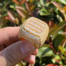 1枚男士炫目风格霸气戒指，时尚男士3A级锆石订婚/结婚戒指，嘻哈男士珠宝配饰，送给男友和父亲的礼物