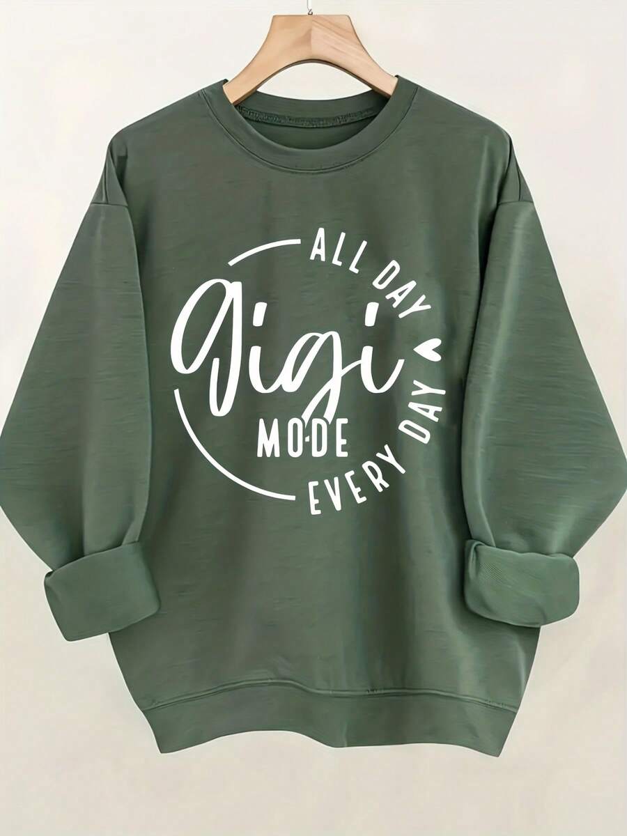 Gigi Mode All Day Every Day, Gigi Svg, Grandmother, Gigi Shirt, Gigi, Mothers Day, Gigi ModeWomen's Valentine's Day Heart Print Sweatshirts,Women's Football Print Oversized Sweatshirts,Women's St. Patrick's Day Lucky Print SweatshirtsWomen's Valentine's Day Heart Print Sweatshirts,Women's Football Print Oversized Sweatshirts,Women's St. Patrick's Day Lucky Print Sweatshirts - 綠色 - 查看 1