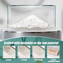 23.6'' X 4'' Stone Faucet Mat - Quick Dry & Prevent Moisture, Diatomite Stone Drying (Includes Silicone Feet), For Kitchen And Bathroom Sink Faucet - White - View 5