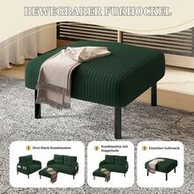 Premium Cord Fabric Stool With Metal Frame - Super Soft Velour Cover For Maximum Comfort - Versatile As A Footrest, Seat Stool, Or Side Table - Quick And Tool-Free Assembly - Zamrud + Tali + Busa + 1 Dudukan - View 3