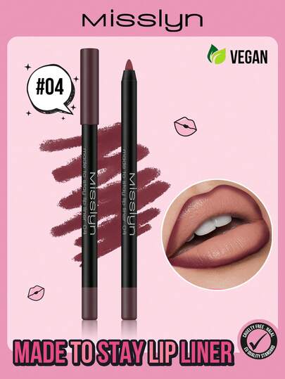 Misslyn Long-Lasting High-Pigment Lip Liner Pencil, Intense Lasting Lip Color, Gel Lip Liner Pencil Can Be Sharpened, Smooth Application, Natural Makeup Effect, Can Be Sharpened With Pencil Sharpener, High Color Payoff, Creates Natural Lip Makeup, Long-Lasting Smooth Ultra-Fine, Matte Lip Liner Pencil, No Smudging, Y2K Makeup, Suitable For Party, Beach, Travel, Vacation, Camping, Outdoor Activities, Rose Color