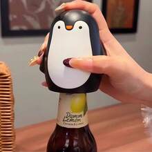 Penguin Bottle Opener, Cartoon Portable Can Opener, Beer & Beverage Bottle Opener, Creative Household Jar Lid Remover - Black - View 8