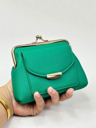 Nueva cartera corta de mujer con textura de litchi, monedero de moda europeo y americano, monedero de mujer, monedero mini, monedero, monedero pequeño, monedero de monedas, regalos, rellenos de calcetines, bolsos de mujer, cartera de señora