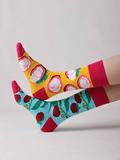 1 Paar Damen Cartoon Bambus Muster Knöchelsocken, süß & lässig für den täglichen Gebrauch und Zusammenkünfte