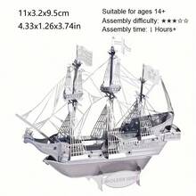 3D 金属拼图 - 航空飞机，3D 金属拼图玩具 - 无需胶水，办公桌装饰，圣诞节和生日礼物！