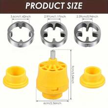 Electric Drill Compatible PVC Pipe Threading Kit, Pipe Threading Tool, Pipe Manufacturing Tool With 3 Dies, Plastic Tap And Die Set, 1/2", 3/4", 1" (External) - Orange - View 4