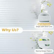 1pc Frosted Window Privacy Film Sun Blocking Frosted Glass Window Film Static Cling Window Covering Non Adhesive Glass Sticker For Home Office Bathroom Kids Study Stripe Patterns - Multicolor - View 10