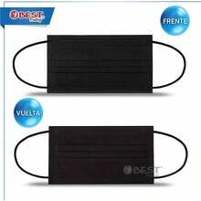 Cubrebocas Negro 200 piezas, Mascarilla Desechable Termosellada Tricapa, Tapabocas con 200 Piezas con Ajustador Nasal Oculto y Tecnologa Ligera de Filtrado Efectivo - Negro - Ver 6