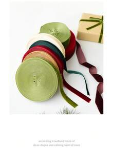 1pc (Multiple Colors Available) - Elegant Velvet Ribbon Gift Wrapping DIY Bow Decoration Ribbon - Burgundy - View 7