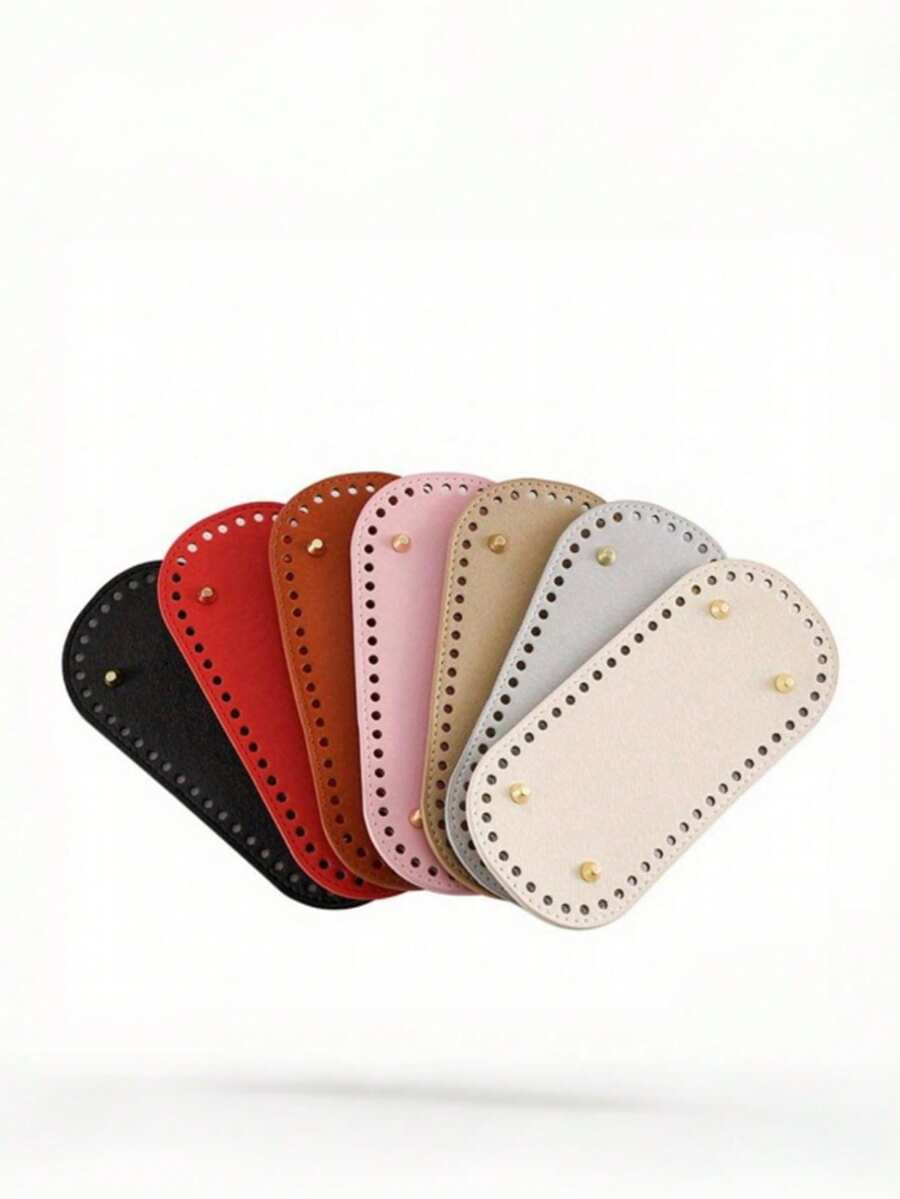 1pc Premium Oval PU Leather Bottom Pad - Reinforces Handbags And Wallets, Pre-Punched Holes For Sewing, Suitable For Crochet Projects, Sewing Accessories And DIY Crafts, Durable, Water-Resistant, Easy To Use, DIY Wallet Making