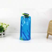 1pc 700ml Portable Ultra Light Folding Soft Water Bag For Outdoor Sports & Camping, With Handle & Hanging Hook Camping Stuff