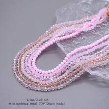 Perline in vetro di cristallo a faccetta Rondelle di circa 4mm, colore di rivestimento, 6 fili / sacchetto, circa 720 pezzi, perline sfuse spaziatrici per la fabbricazione di gioielli fai-da-te, accessori per braccialetti, collane e accessori per abbigliamento