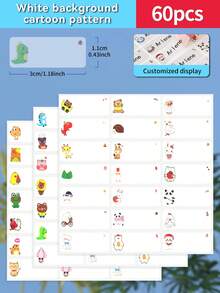 Customized 30/60/120/240/360/480pcs Transparent Waterproof Name Labels - White/Clear/Holographic/Rainbow Customized Stickers, Various Sizes Of Labels, Customizable Text,Office Decor