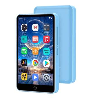 80GB MP3 播放器，带蓝牙和 WiFi、Spotify、Audible、4.0 英寸全触摸屏 MP4MP3 播放器、带扬声器的 Android 音乐播放器、FM 收音机、电子书，容量高达 512GB