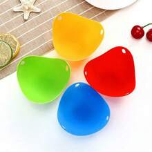 10x Silicone Egg Poacher Poaching Pods Pan Poached Cups Moulds For Kitchen - Random Color - View 4