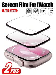 2pcs Soft Screen Protector Film, Compatible With Apple Watch 49mm Ultra 2/1, Anti-Scratch, Soft TPU High-Definition Transparent Bubble-Free Screen Protector, Sensitive Touch, Full Coverage Protection, Ultra-Thin High-Transparency High-Definition Soft Film, Suitable For Apple Watch 45mm/49mm/46mm/42mm/41mm/44mm/40mm/38mm/S10/S9/S8/S7/S6/S5/S4/S3/S2/S1/SE/Ultra 1/2 Series, Essential Screen Protection For Daily, Office, Home Use, Waterproof, Shockproof, Anti-Fall, Anti-Fingerprint - Clear - View 22