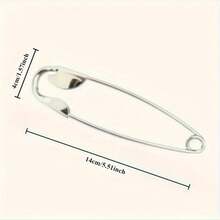 Hairpin, Large Silvery Metal, Versatile Decorative Pin For Thick Hair, Scarves And Shawls ABYP - 大型安全別針-14厘米 - 查看 7