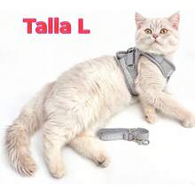 Juego Pechera Arnés Correa Mascotas Medianos Gatos Perros L - Gris - Ver 3