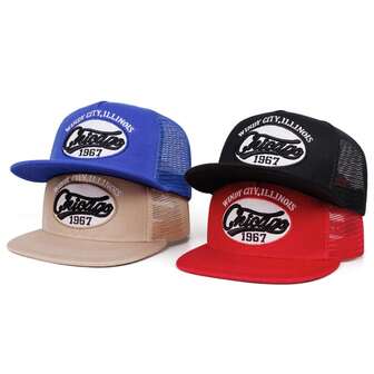 1pc Hip-Hop Truck Driver's Cap With Chicago 1967 Embroidery, Breathable Mesh Truck Driver's Cap, Adjustable Snapback Cap For Outdoor Sports