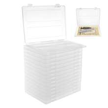 ZhdnBhnos 15PCS Paper Storage Box A4 File Box Paper Photo Storage Box Board Game Storage Containers 12.52 X 9.45 X 0.94 Inch Transparent File Box For Magazine Office Supplies School - 變體2 - 查看 1