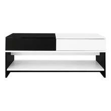 Modern TV Stand With Black And Wood Design – Spacious Storage Space, Robust Construction - Black and White - View 8