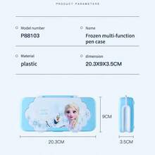 Hộp bút nhựa dung tích lớn Disney Frozen cho học sinh, hộp đựng văn phòng phẩm sáng tạo hai mặt, mùa tựu trường - P88103 màu xanh - Xem 7