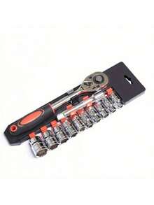 12Pcs Ratchet Wrench Socket Set 1/4 Inch Drive Car Boat Motorcycle Bicycle Repairing Tool