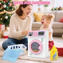 Kids Washing Machine Toy Set Pretend Play Household Toy Set - Pink - View 9